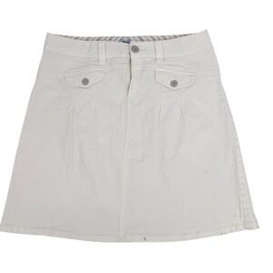 Bass Jeans Denim Skirt A-Line Y2K Women Size 10 Cream White G.H. Bass & Company